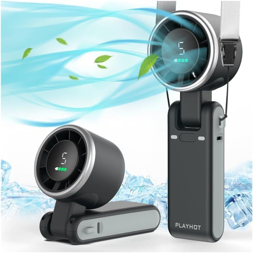 PORTABLE HIGH SPEED TURBO HANDHELD FAN WITH 5 GEAR WIND CONTROL