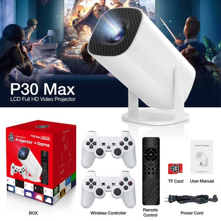 HISILICON P30 MAX ARCADE VISION PROJECTOR – 36,000+ BUILT-IN RETRO GAMES, 4K SUPPORT & DUAL WIRELESS CONTROLLERS