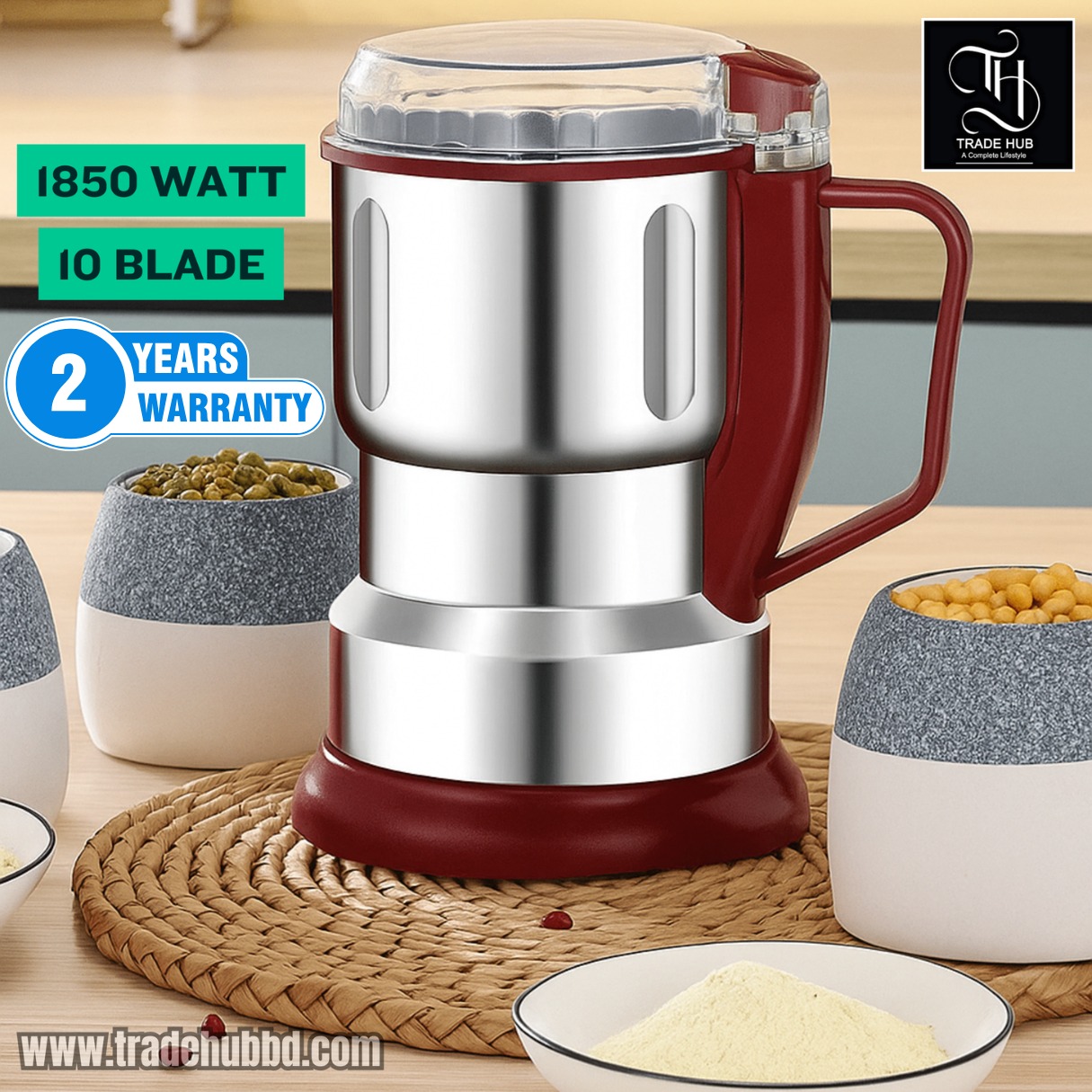 ২ বছর ওয়ারেন্টি সহ 1850 WATT POWERFUL FOOD SPICE GRINDER (গুড়া ও পেস্ট করার জন্য)