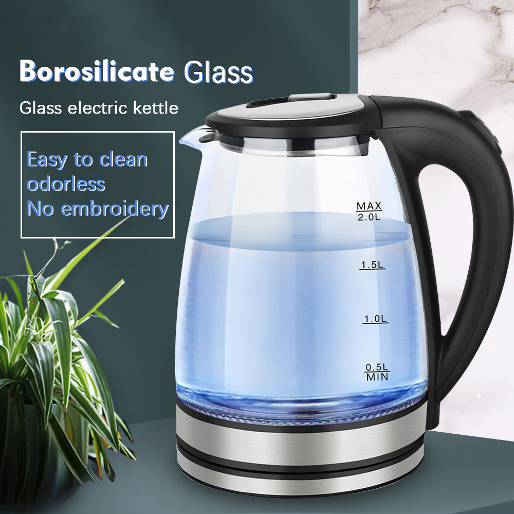 ELECTRIC GLASS KETTLE 1.8 LITER ENERGY SAVING AUTO SHUTDOWN HEATER