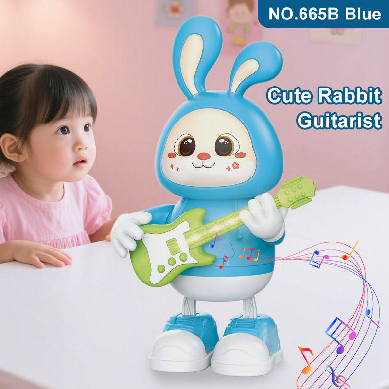 LOVELY RABBIT GUITARIST MUSICAL TOY WITH LIGHTS, MUSIC & DANCING MOVEMENTS