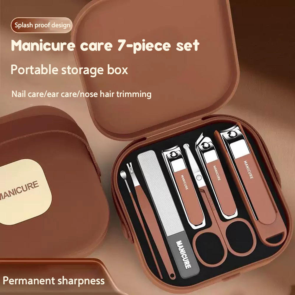 7-IN-1 STAINLESS STEEL MANICURE & PEDICURE KIT WITH COMPACT CASE